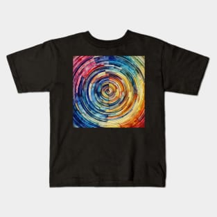 Psychedelic looking abstract illustration of concentric blocks Kids T-Shirt